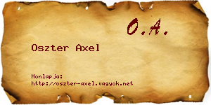 Oszter Axel névjegykártya